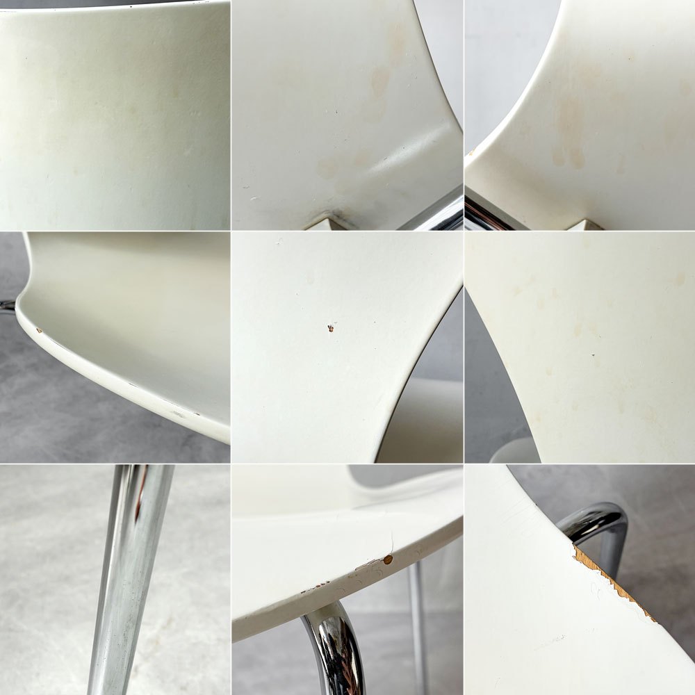 フリッツハンセン Fritz Hansen 3107 セブンチェア ホワイト ラッカー仕上げ スタッキング アルネ・ヤコブセン デンマーク 北欧家具 A ★