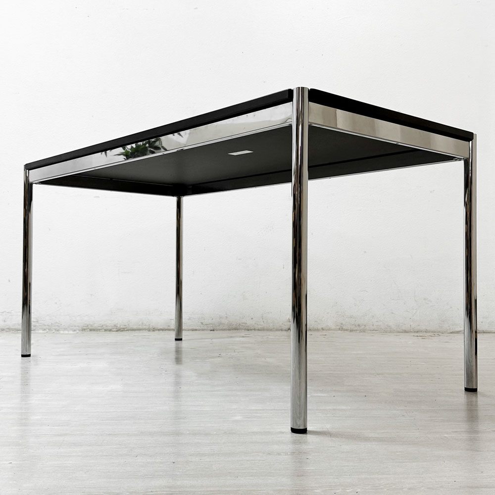 USMモジュラーファニチャー USM Haller USMハラーテーブル ワーキングデスク ダイニングテーブル チャコールリノリウム H74cm アジャスター B ●