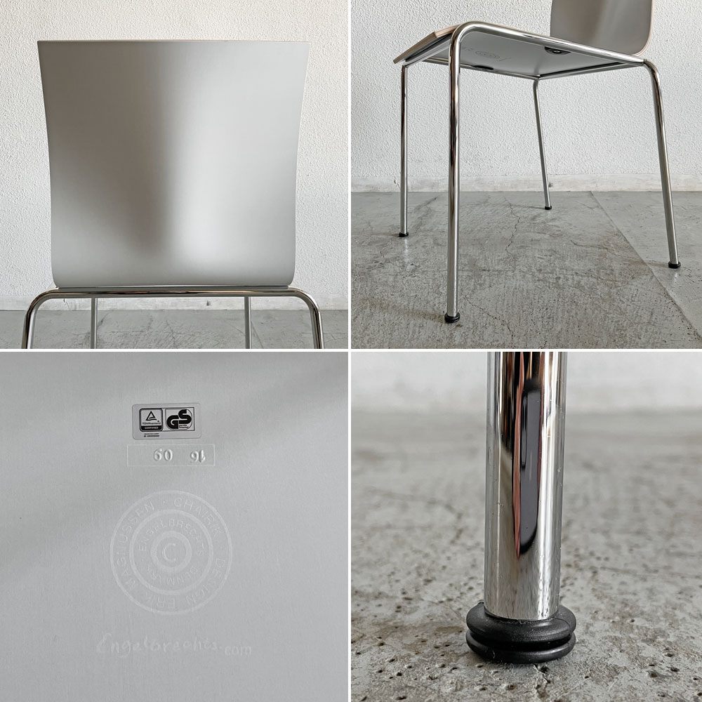 エンゲルブレヒト Engelbrechts チャリック CHAIRIK 101 スタッキングチェア 4本脚 バーチ材 3色 6脚セット 専用トローリー付 エリック・マグヌッセン 未使用保管品 〓