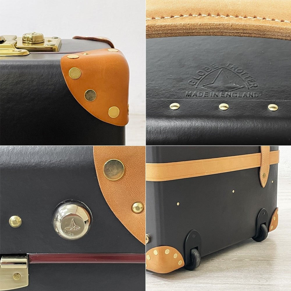 グローブトロッター GLOBE-TROTTER サファリ ラージ スーツケース 二輪 74L ブラウン×ナチュラル 本革 伸縮ハンドル無し ●