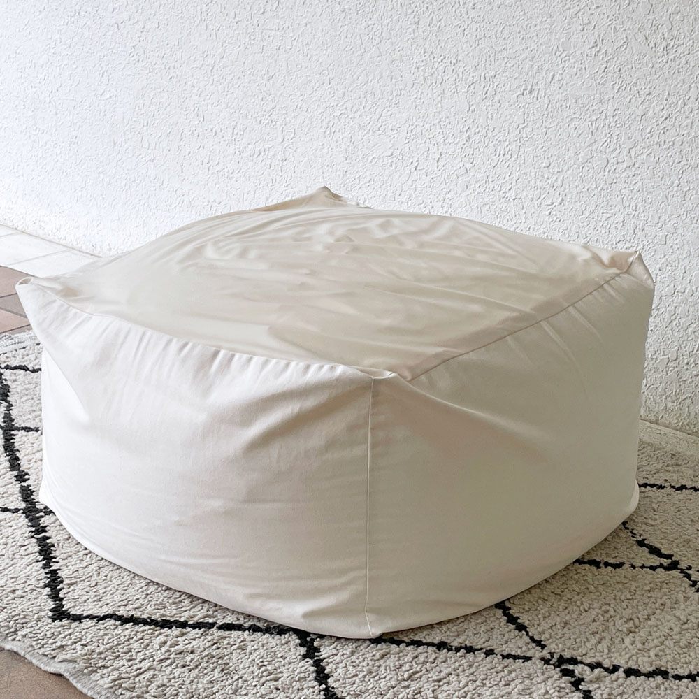 無印良品 MUJI 体にフィットするソファ ビーズクッション オフホワイト 定価15,980円 良品 B ◇