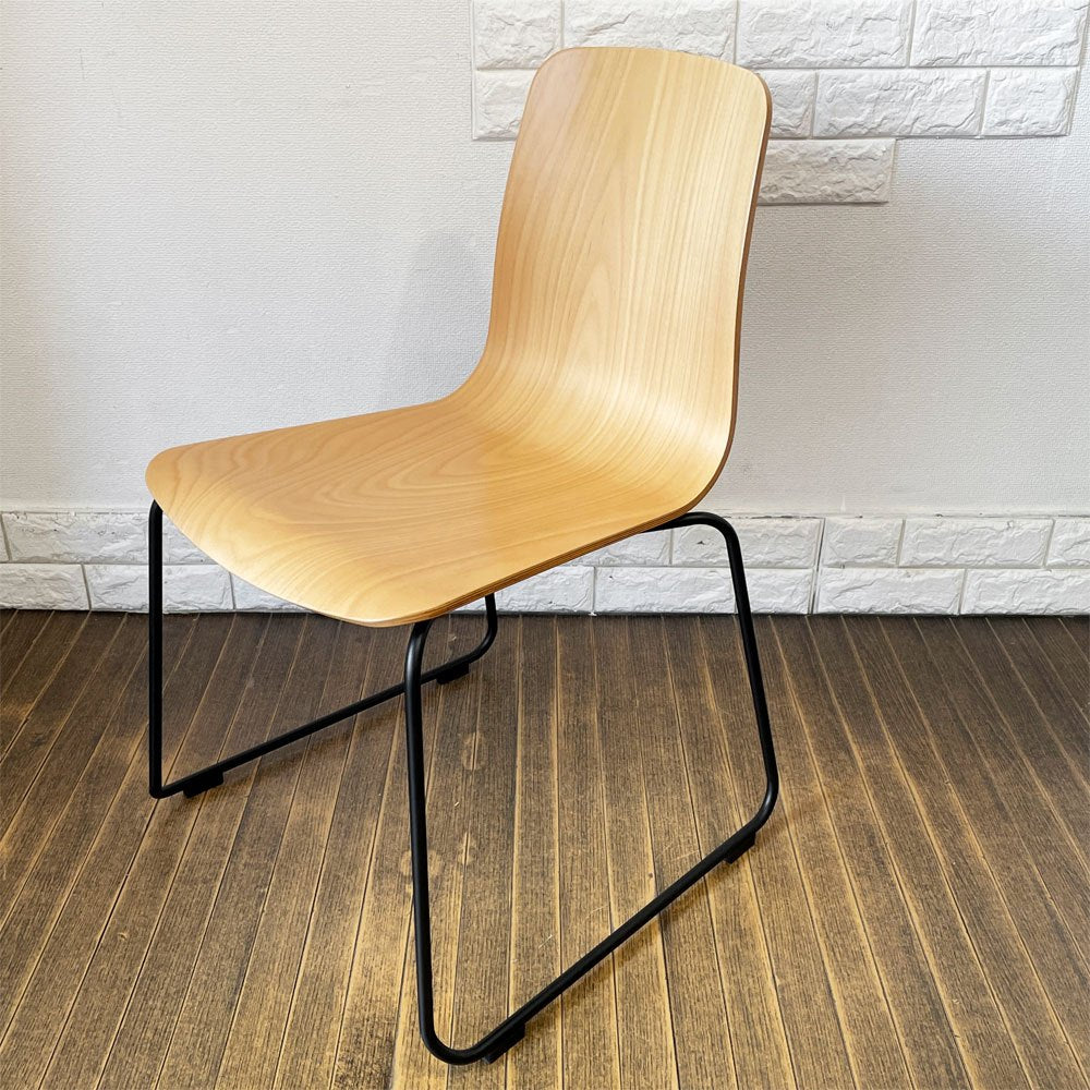 イデー IDEE ラング LANGUE スタッキングチェア ダイニングチェア ナチュラル ブナ材 プライウッド×スチール 定価￥29,900- ◎