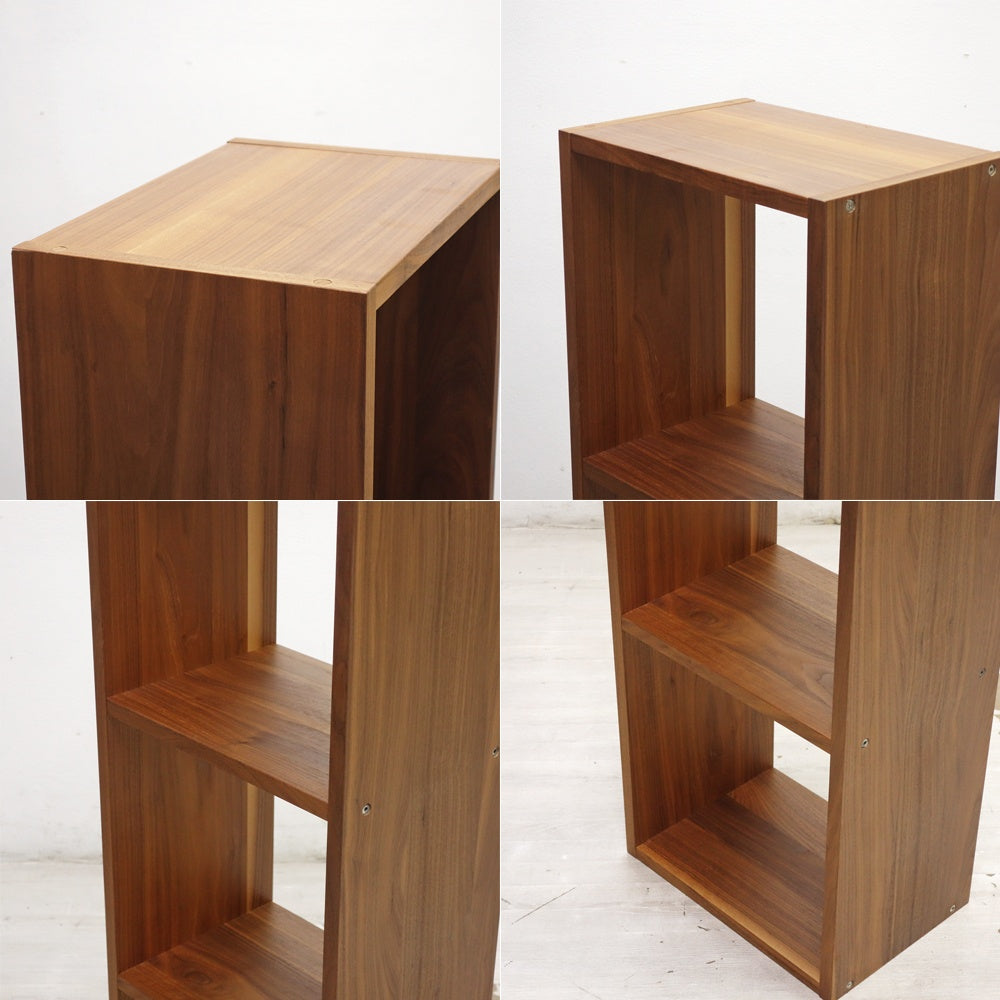 無印良品 MUJI スタッキングシェルフ 1列3段 ウォールナット材 オープンシェルフ 本棚 飾り棚 収納棚 ナチュラルデザイン ●