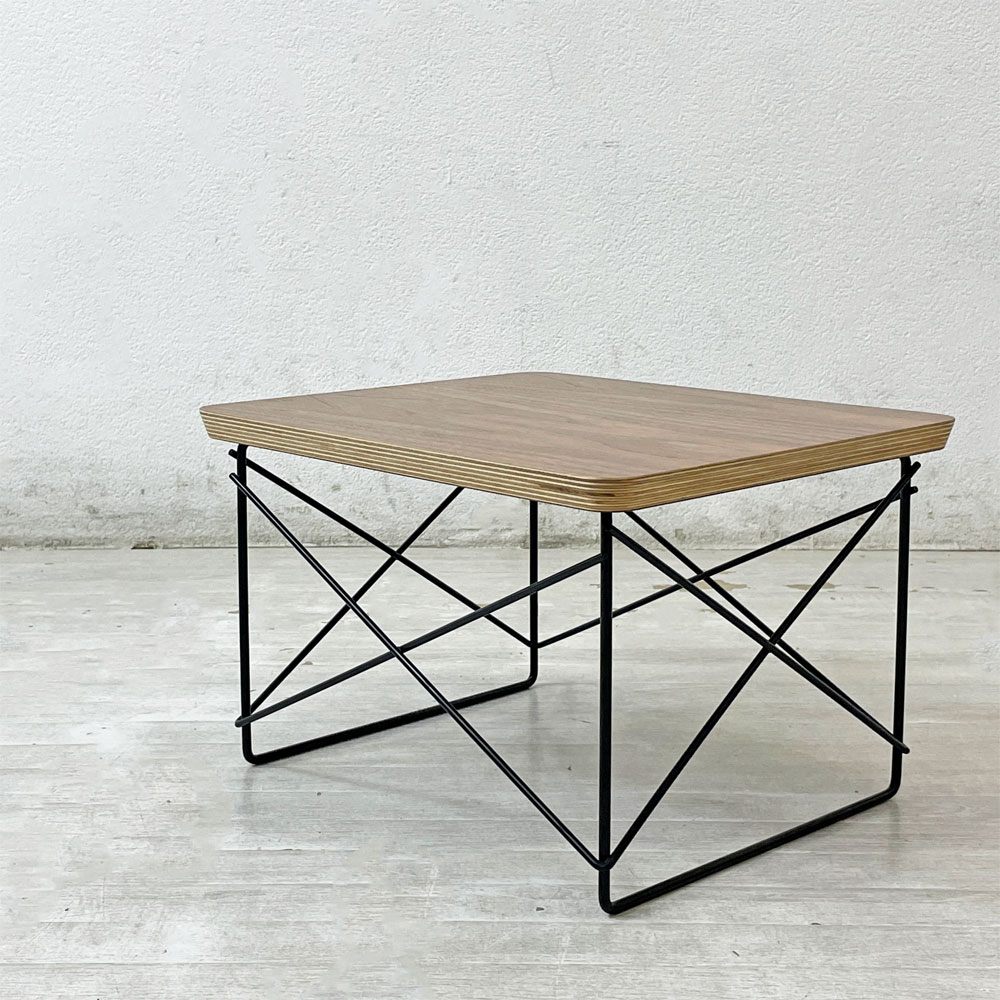 ハーマンミラー Herman Miller イームズワイヤーベースローテーブル Eames Wire Base Low Table LTRT ウォールナット  ミッドセンチュリー 定価￥60,500- ●