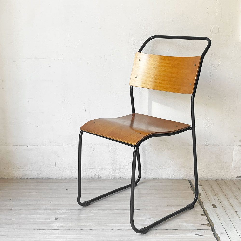 クラッシュゲート CRASH GATE ノットアンティークス Knot antiques ブルーノチェア RP6 BLUNO CHAIR スタッキングチェア プライウッド スチールレッグ ブラック 関家具 A ★