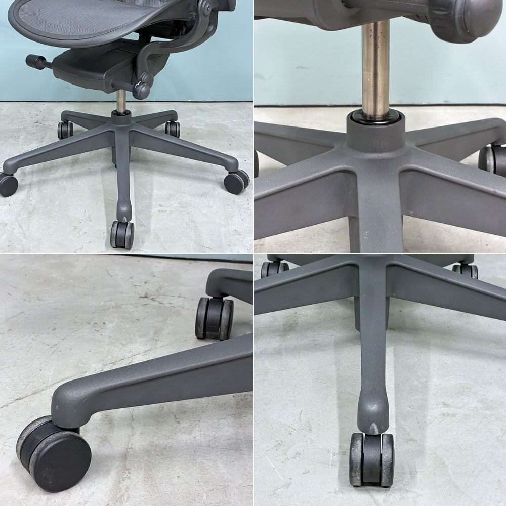 ハーマンミラー Herman Miller アーロンチェア デスクチェア リマスタード ライト Aサイズ グラファイトベース ビル・スタンフ ＆ ドン・チャドウィック ポスチャーフィット ◎