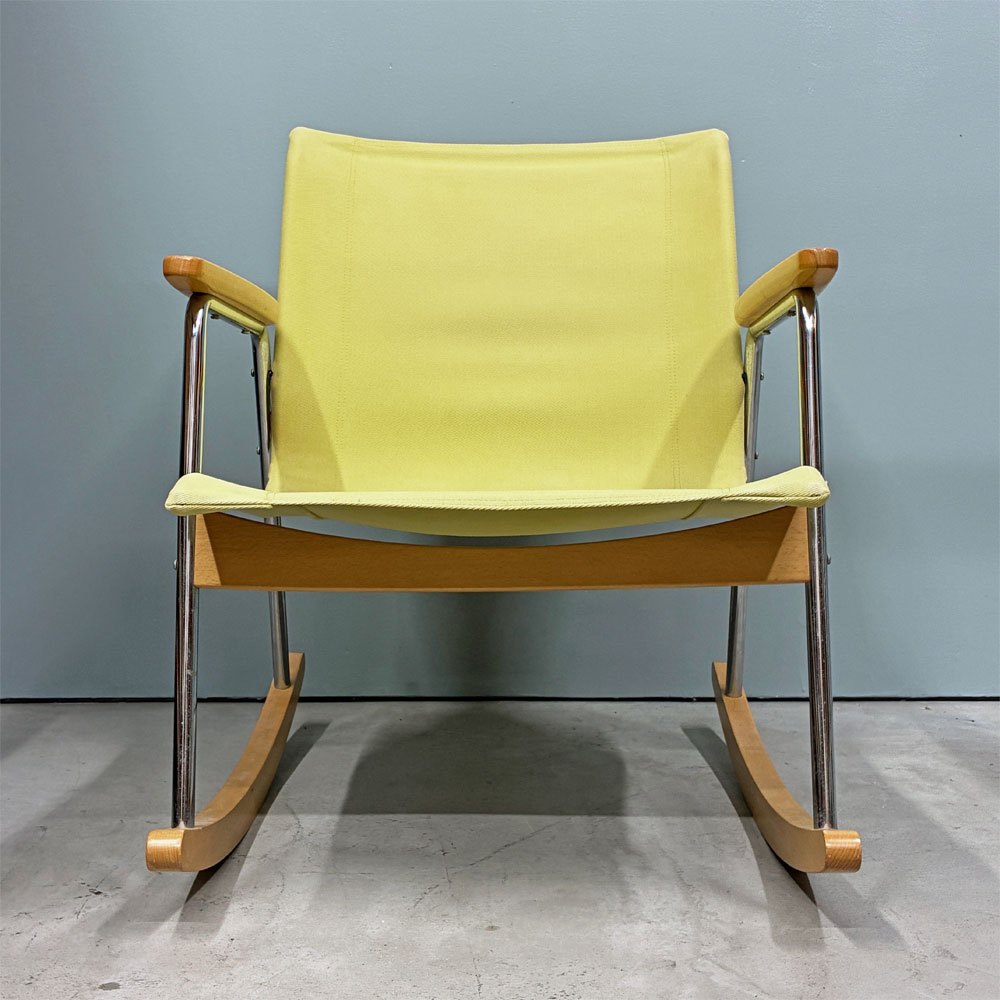 ニーチェア S NY chair S ロッキングチェア ラウンジチェア キャンバス イエロー 新居猛 廃盤 希少 ◎