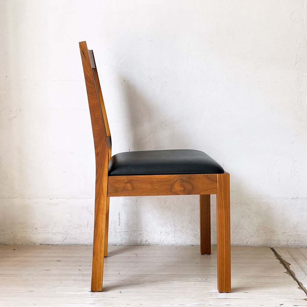 レグナテック LEGNATEC リーヴス Leaves ダイニングチェア ウォールナット無垢材 PVCレザー ブラック ￥52,800- B ★