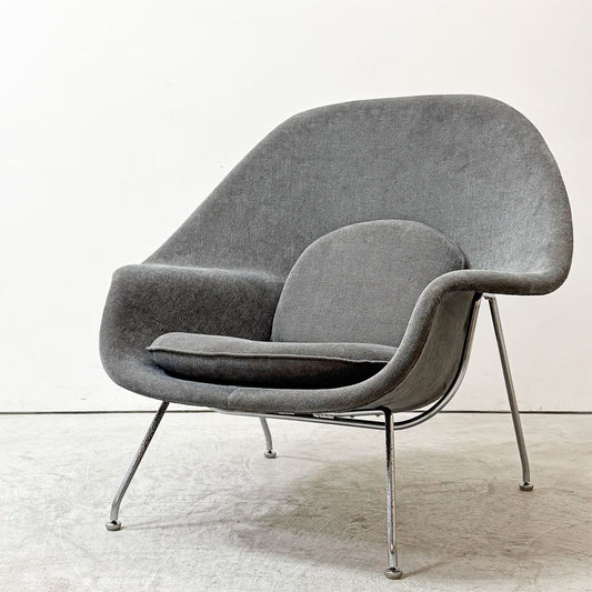 ノル ノール Knoll サーリネンコレクション ウームチェア Womb chair ラウンジチェア 1pソファ クロムベース グレー系 ファブリック エーロ・サーリネン ミッドセンチュリー ●
