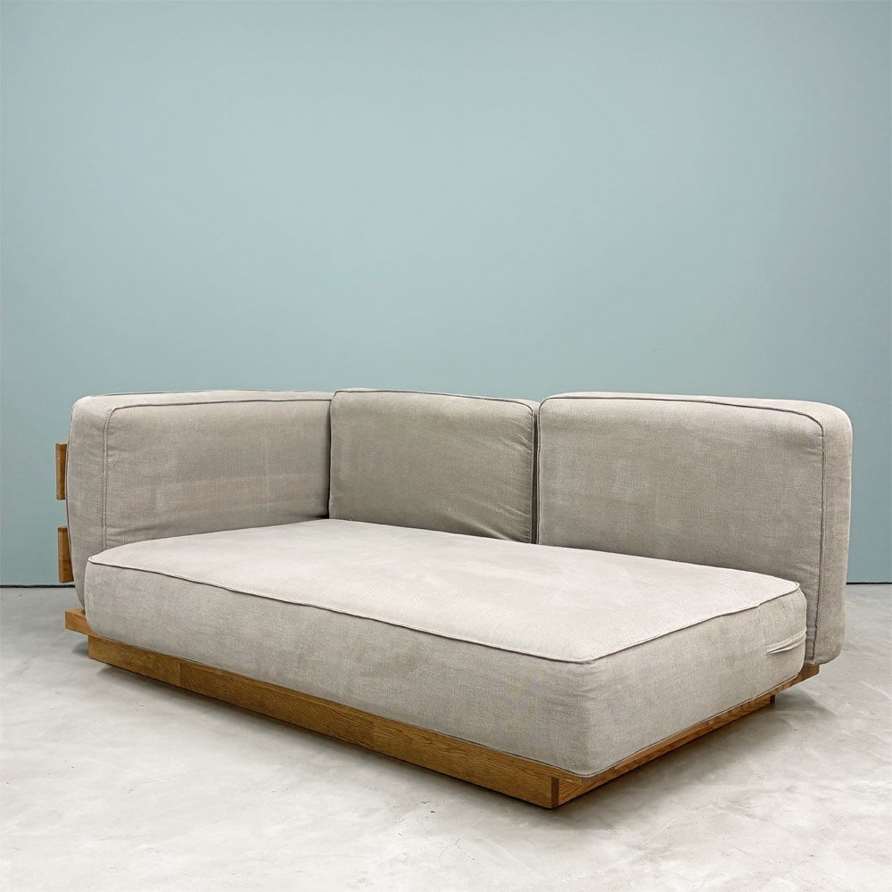 モモナチュラル Momo Natural エヌボックス ソファ N.BOX SOFA 2.5P ONE ARM オーク材 片アーム ローソファ ◎