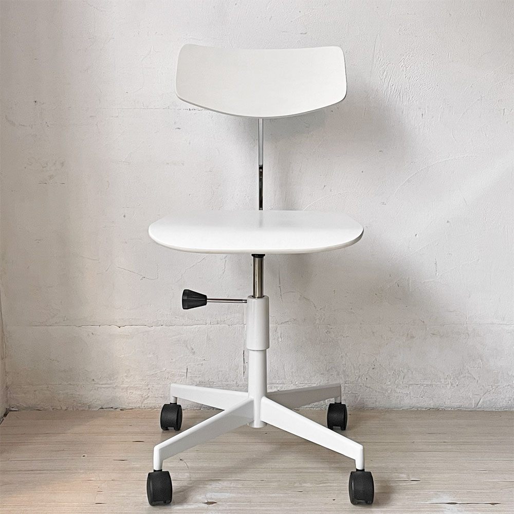 ラボファ Labofa デスクチェア オフィスチェア プライウッド ホワイト ダブルホイール 高さ調整可 デンマーク製 北欧家具 ★