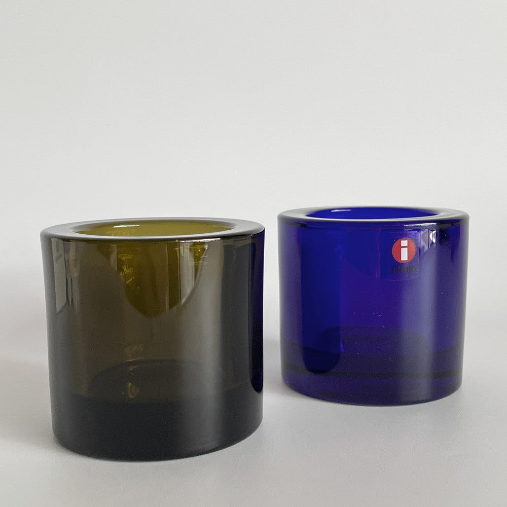 イッタラ iittala マリメッコ marimekko キビ kivi キャンドルホルダー オリーブ 60mm ガラス ヘイッキ・オルヴォラ フィンランド 北欧雑貨 箱付 ■