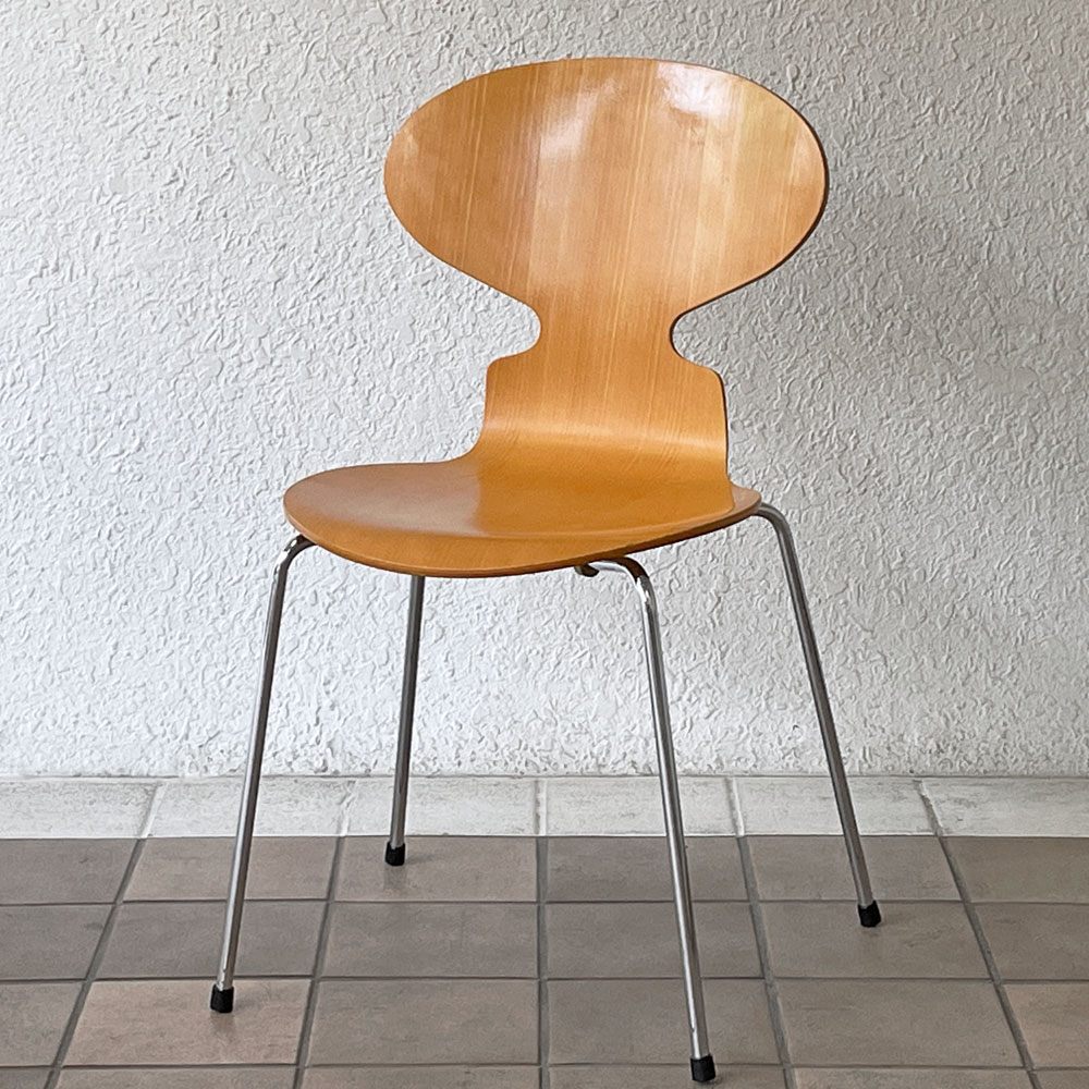 フリッツハンセン Fritz Hansen アントチェア 4本脚 ナチュラルビーチ ラッカー アルネ・ヤコブセン 北欧家具 C ◇