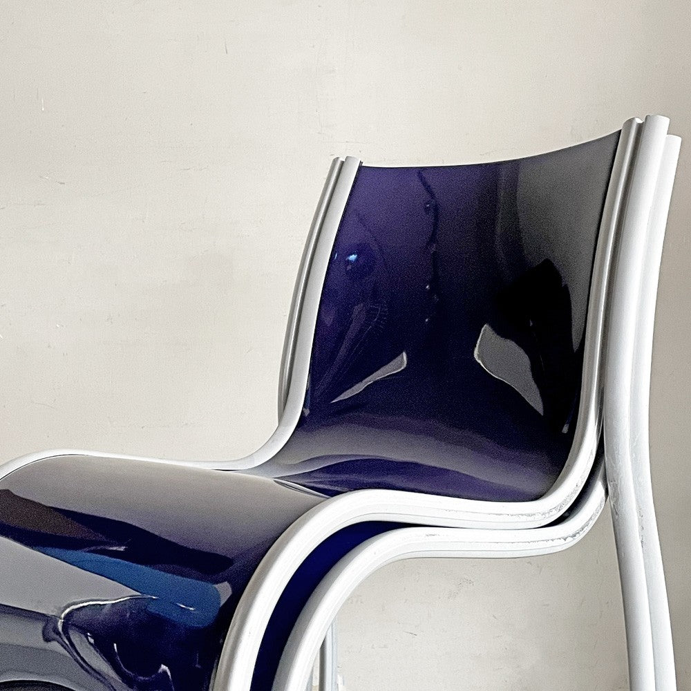 カルテル Kartell FPE chair スタッキングチェア ダイニングチェア 2脚セット アルミ ポリプロピレン ブルー ロンアラッド イタリアモダン 廃番 A ■