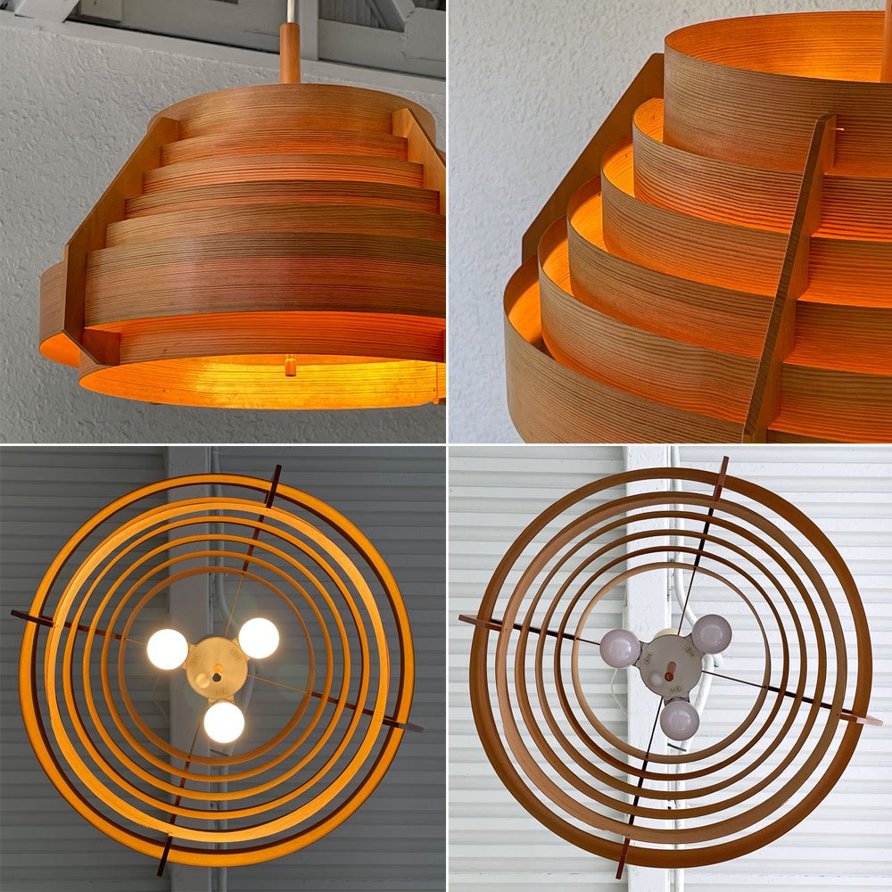 ヤマギワ YAMAGIWA ヤコブソンランプ JAKOBSSON LAMP P2421 ペンダントライト 3灯 ハンス・アウネ・ヤコブソン パイン材 北欧照明 スウェーデン ◇