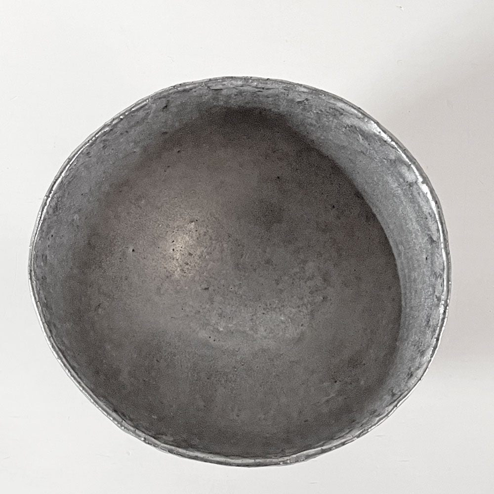 村上躍 銀彩椀 カフェオレボウル W13.5cm 陶芸家 現代作家 ■