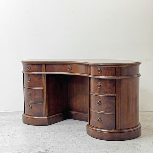 ドレクセルヘリテイジ DREXEL HERITAGE エトセトラ Et Cetera キドニーデスク ブックケースデスク マホガニー ウォールナット US ビンテージ ●