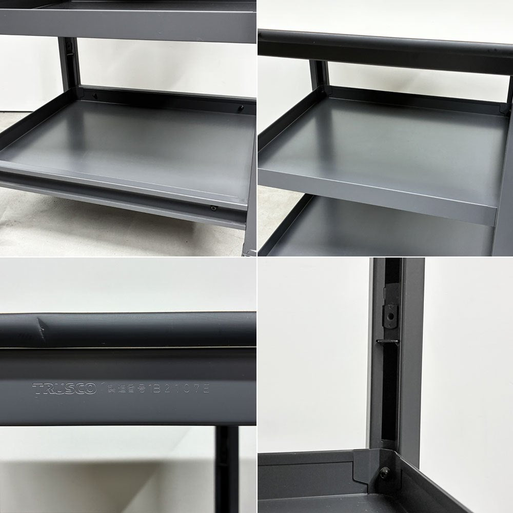 トラスコ中山 TRUSCO キャスターワゴン 作業台 補助テーブル キャビネット ホワイト スクエア天板 60×60cm H74cm  ◎