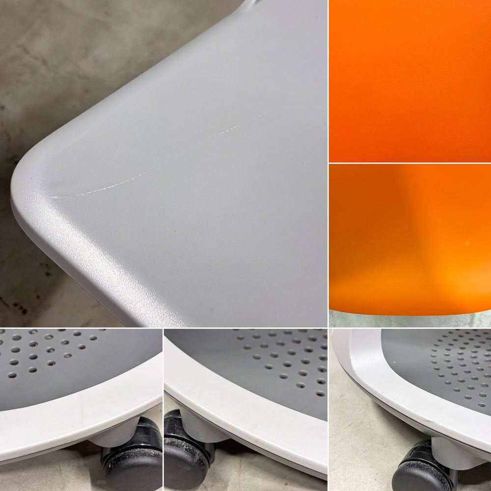 スチールケース Steelcase ノード node ミーティングチェア オフィスチェア シトロン 可動式サイドテーブル＆キャスター付き ◎