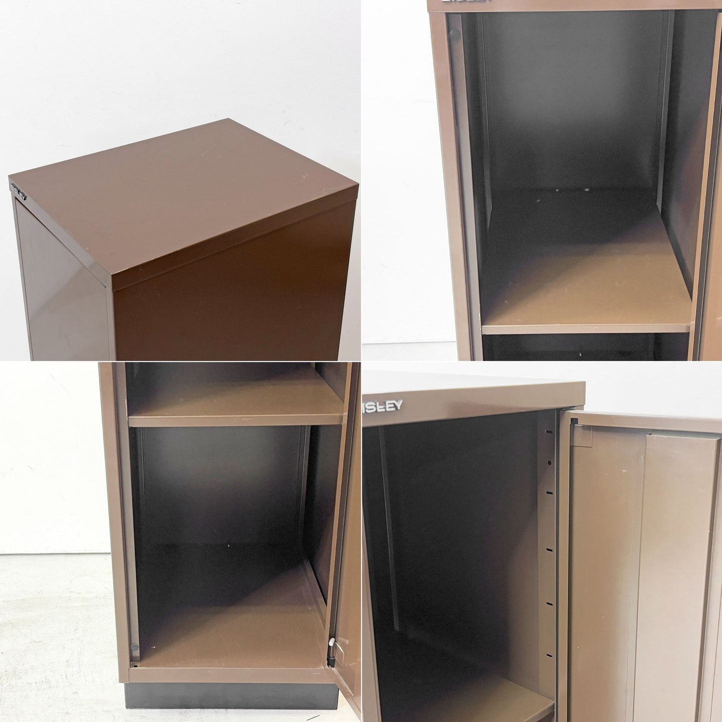 ビスレー BISLEY A4 39/1 キャビネット 1ドア 35x46xH94cm ブラウン オフィス 店舗什器 イギリス 鍵欠品 現状品 ●