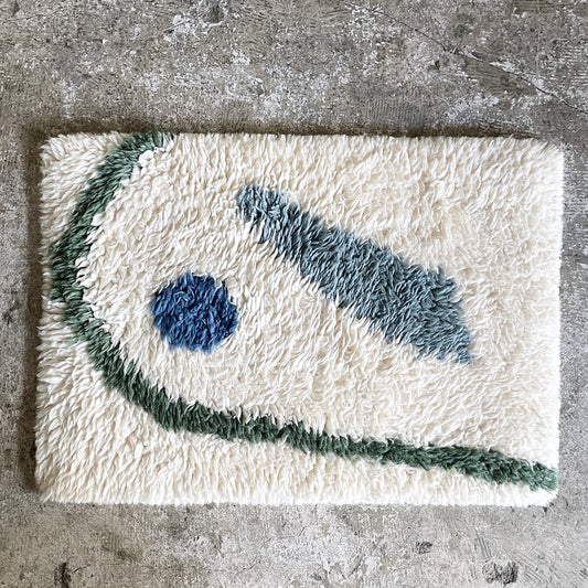 ザ・コンランショップ THE CONRAN SHOP イキガイ IKIGAI ウール ラグ WOOL RUG ブルー グリーン BLUE GREEN 50×70 モダンデザイン ■