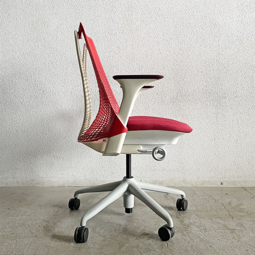ハーマンミラー Herman Miller セイルチェア SAYL CHAIR デスクチェア オフィスチェア レッド ミドルバック イヴ・ベアール 2013年製 旧モデル 〓
