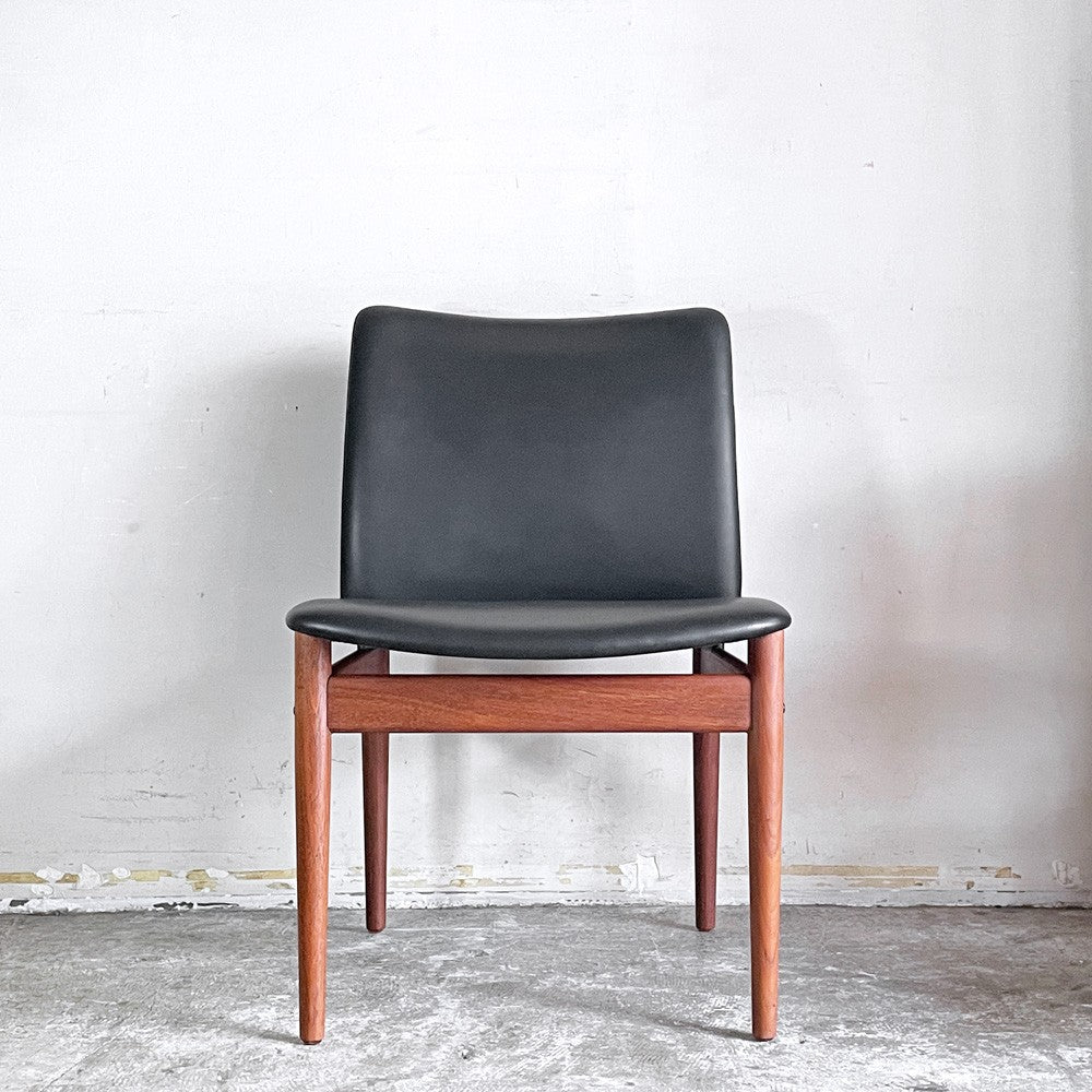 フランス＆サン France&Son 191チェア ダイニングチェア ラウンジチェア チーク材 レザー張り フィンユール Finn Juhl 北欧家具 ビンテージ ■