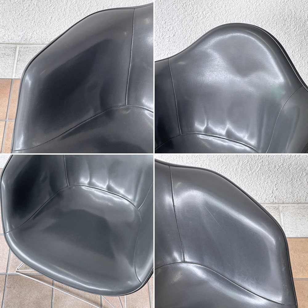 ハーマンミラー Herman Miller アームシェルチェア セカンド 2nd ナウガレザー キャッツクレイドル MFS製 イームズ ◇