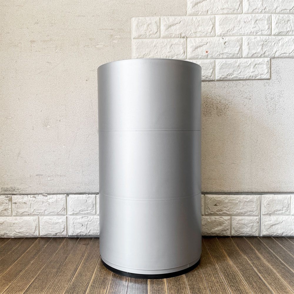 カルテル Kartell コンポニビリ COMPONIBILI 3段 シルバー ストレージボックス H58.5cm アンナ・カステッリ・フェリエーリ イタリア 定価￥35,500- ◎
