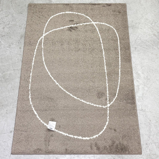 ウニコ unico グラーベ GRABE ラグマット ベージュ ポリプロピレン 120×180cm 滑り止め付き モダンデザイン 未使用保管品 ●