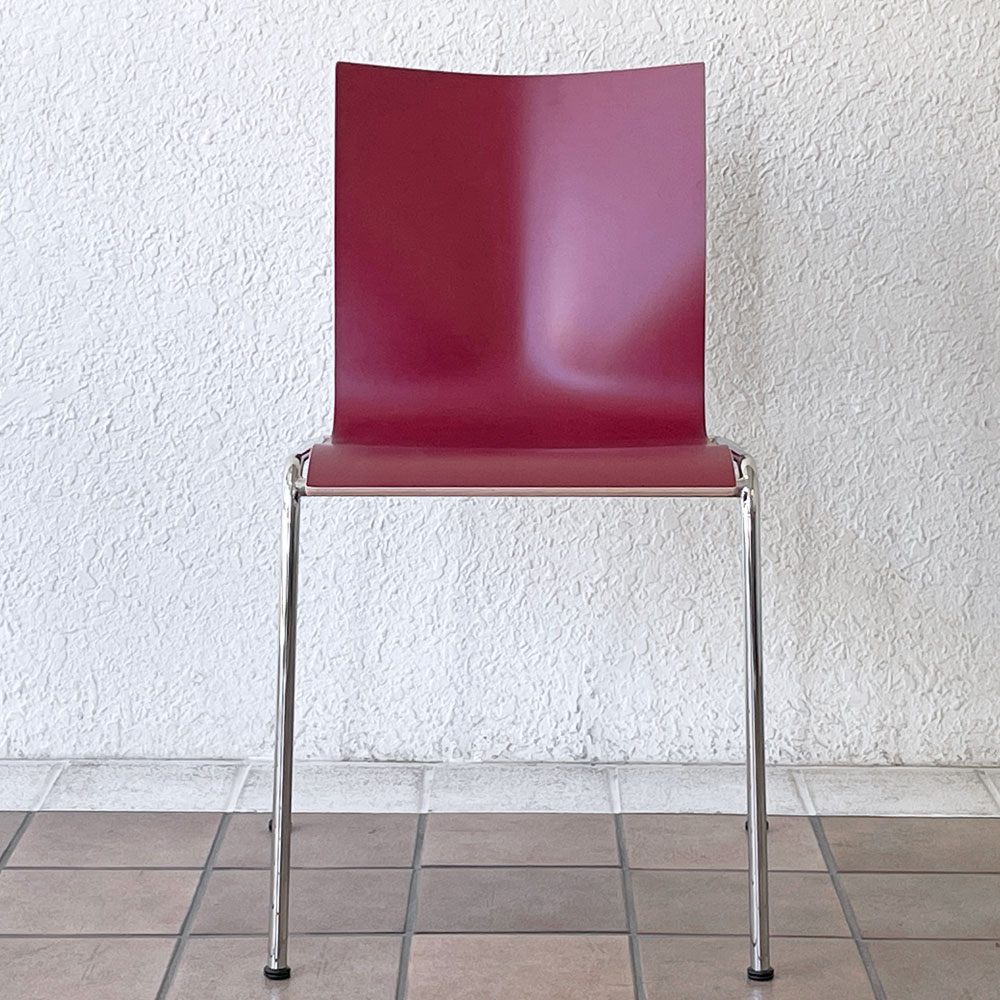 エンゲルブレヒト Engelbrechts チャリック CHAIRIK 101 ダイニングチェア スタッキング 4本脚 ボルドー 未使用品 定価63,800円 B ◇