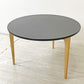 イデー IDEE ダイニングテーブル DINING TABLE ラウンド タモ材天板 3本脚 再塗装 ブラック 長大作 φ110cm ●