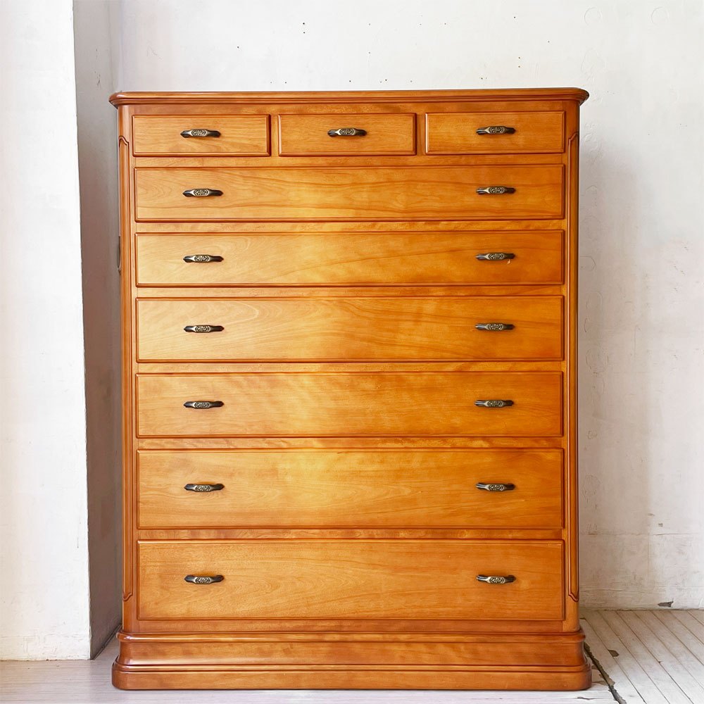 横浜ダニエル DANIEL エトランジェ Etranger チェストナイン E-105 9杯抽斗 樺桜材 アーリーアメリカン クラシカル 参考定価約75万円 ★