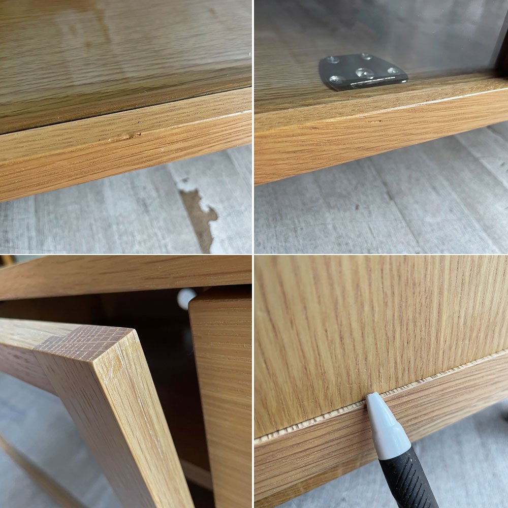 無印良品 MUJI オーク材 AVラック AVボード テレビ台 ガラス扉 ドロップダウン扉 抽斗2杯 W110cm ナチュラル シンプルデザイン 廃番 ♪