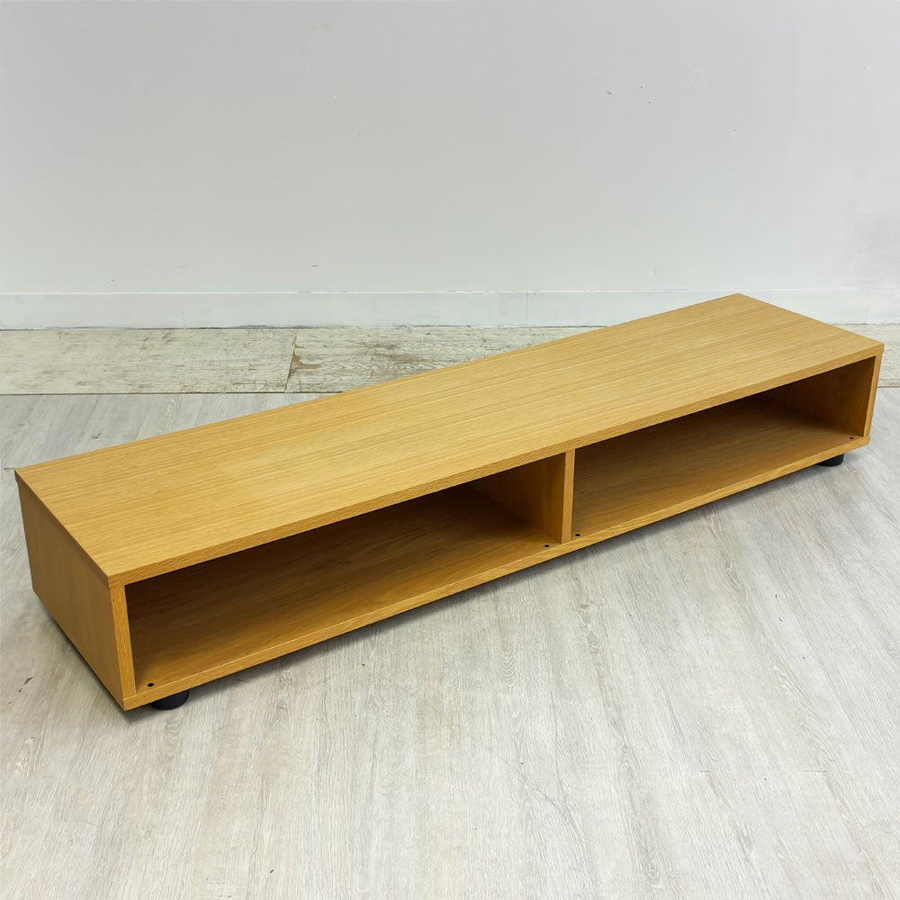 無印良品 MUJI オーク材 AVボード スタッキングシェルフ ロータイプ W162.5cm 配線孔2口 ナチュラル シンプルデザイン ●