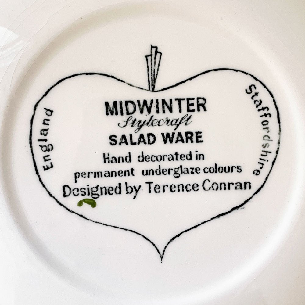 ミッドウィンター Midwinter サラダウェア SALAD WARE 19cmプレート スクエア テレンス・コンラン UKビンテージ ◎