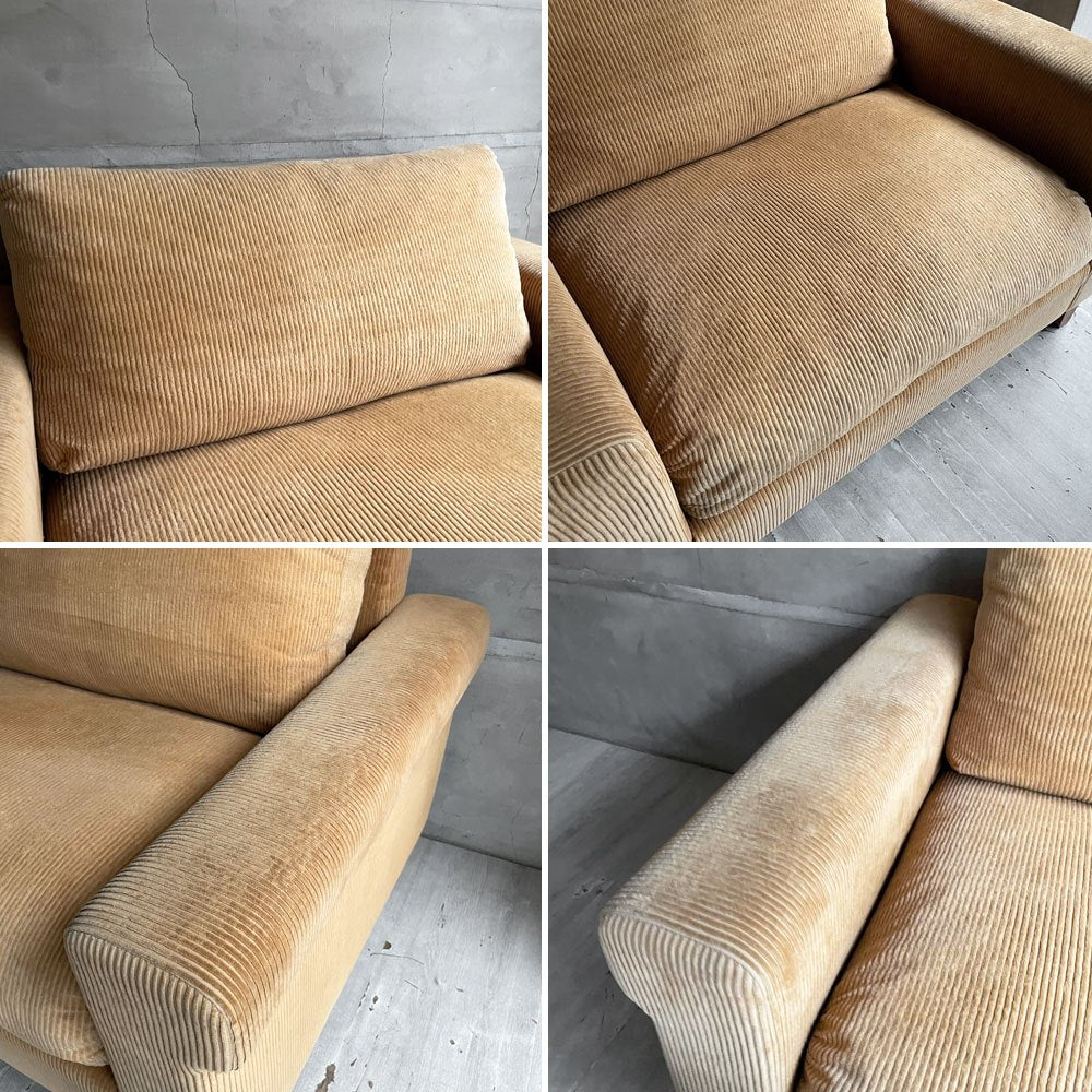 トラックファニチャー TRUCK FURNITURE FKソファ FK SOFA 1.5シーター 1.5人掛け フェザークッション F-22 マスタード コーデュロイ 廃番生地 ♪