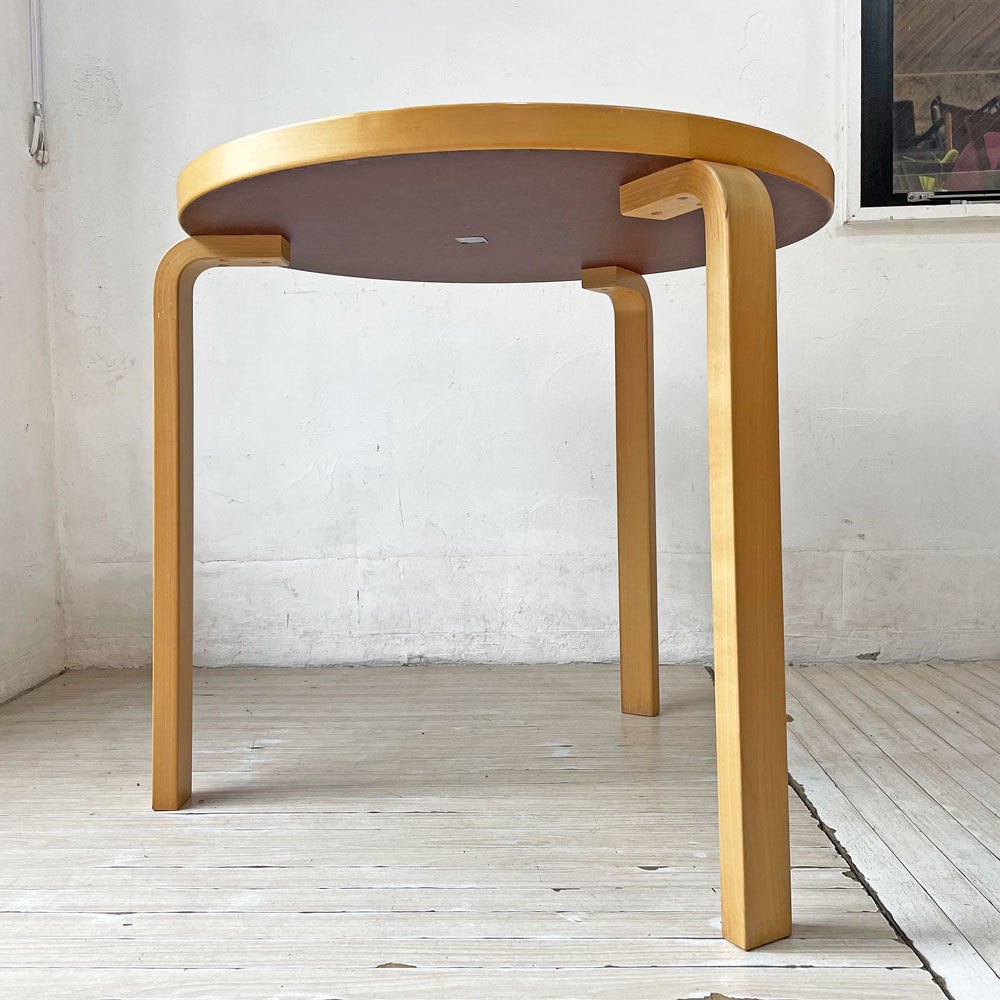 アルテック artek テーブル 90B TABLE ダイニングテーブル ホワイトラミネート天板 バーチ材 3本脚 アルヴァ・アアルト Alvar Aalto フィンランド ★