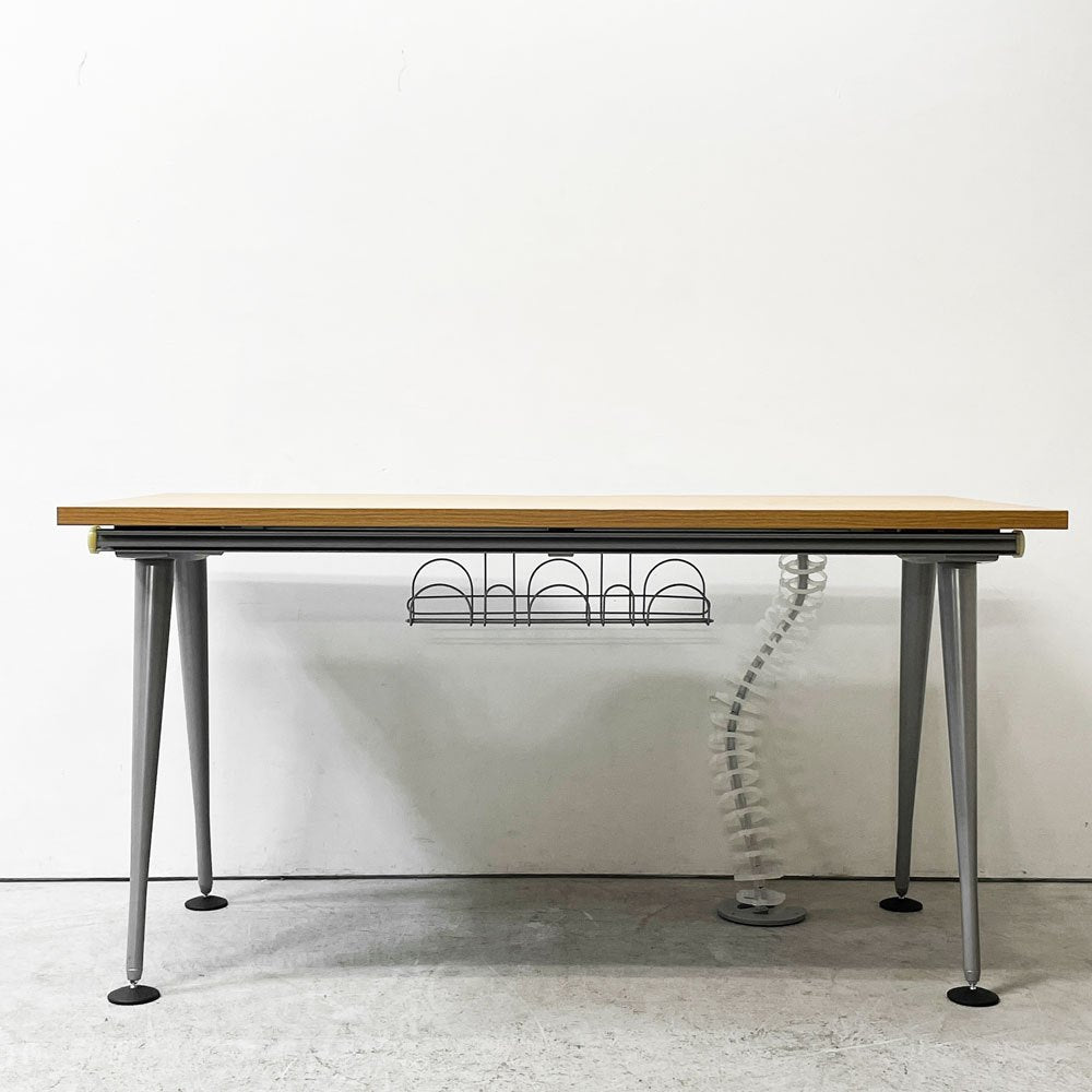 ハーマンミラー Herman Miller アバックエンバイロメンツ ABAK ミーティングテーブル デスク W140cm オークカラー ケーブルスパイン付き ティム・ウォレス B ●