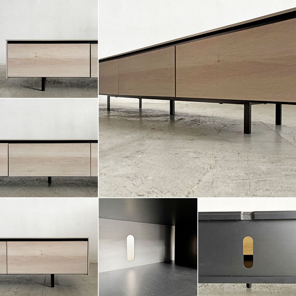 モダンデザイン Modern Design AVボード テレビボード W180cm ドロップダウン扉 スチール脚 〓