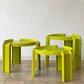 カルテル Kartell ネストテーブル Nesting Tables ジオット・ストッピーノ 3点セット ライムグリーン イタリアモダン オーストラリア製 希少 ◇