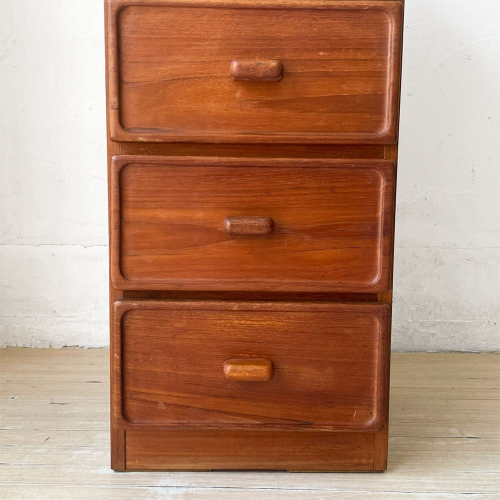 ジャパンビンテージ Japan Vintage チーク材 スリムチェスト 5ドロワー 北欧テイスト ブラウン ★