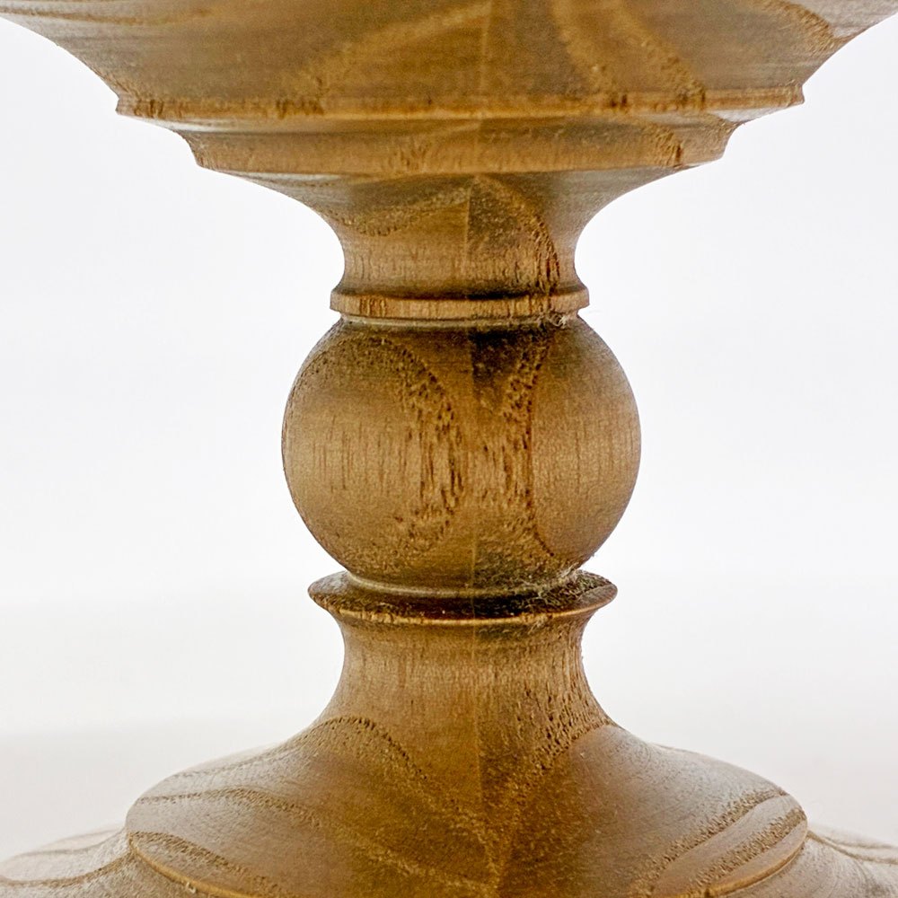 イッカ ICCA コンポート台 Private Comport Φ20cm アッシュ材 ガラス天板 ろくろ脚 収納袋付き ●