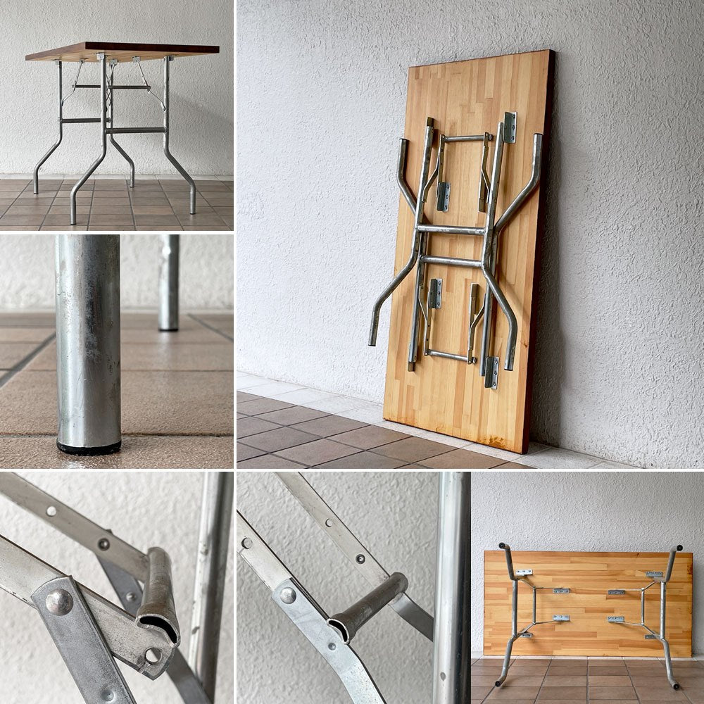 ワークテーブル エブコ EBCO ウィッシュボーンレッグ WISHBONE LEGS + 木製天板 W125cm 折り畳みテーブル 作業台 DIY P.F.S取扱い インダストリアル ◇
