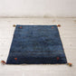 イラン 手織り ギャッベ gabbeh 絨毯 ラグ カーペット ブルー 122×83cm 鹿モチーフ ●