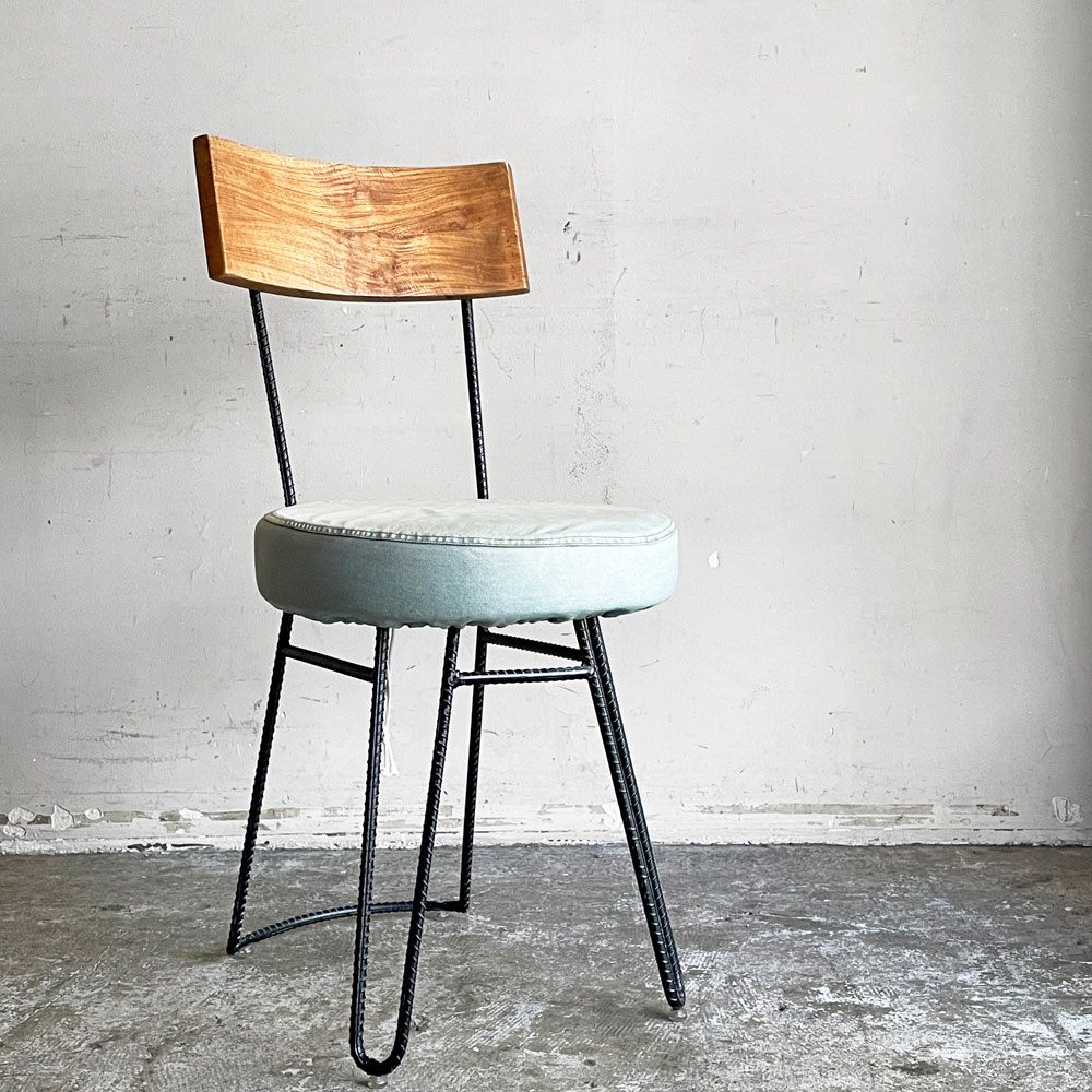 ディーボディ d-Bodhi カンパーニャ チェア デニム CAMPAGNA CHAIR ダイニングチェア チーク古材×アイアンレッグ インダストリアルデザイン B ■