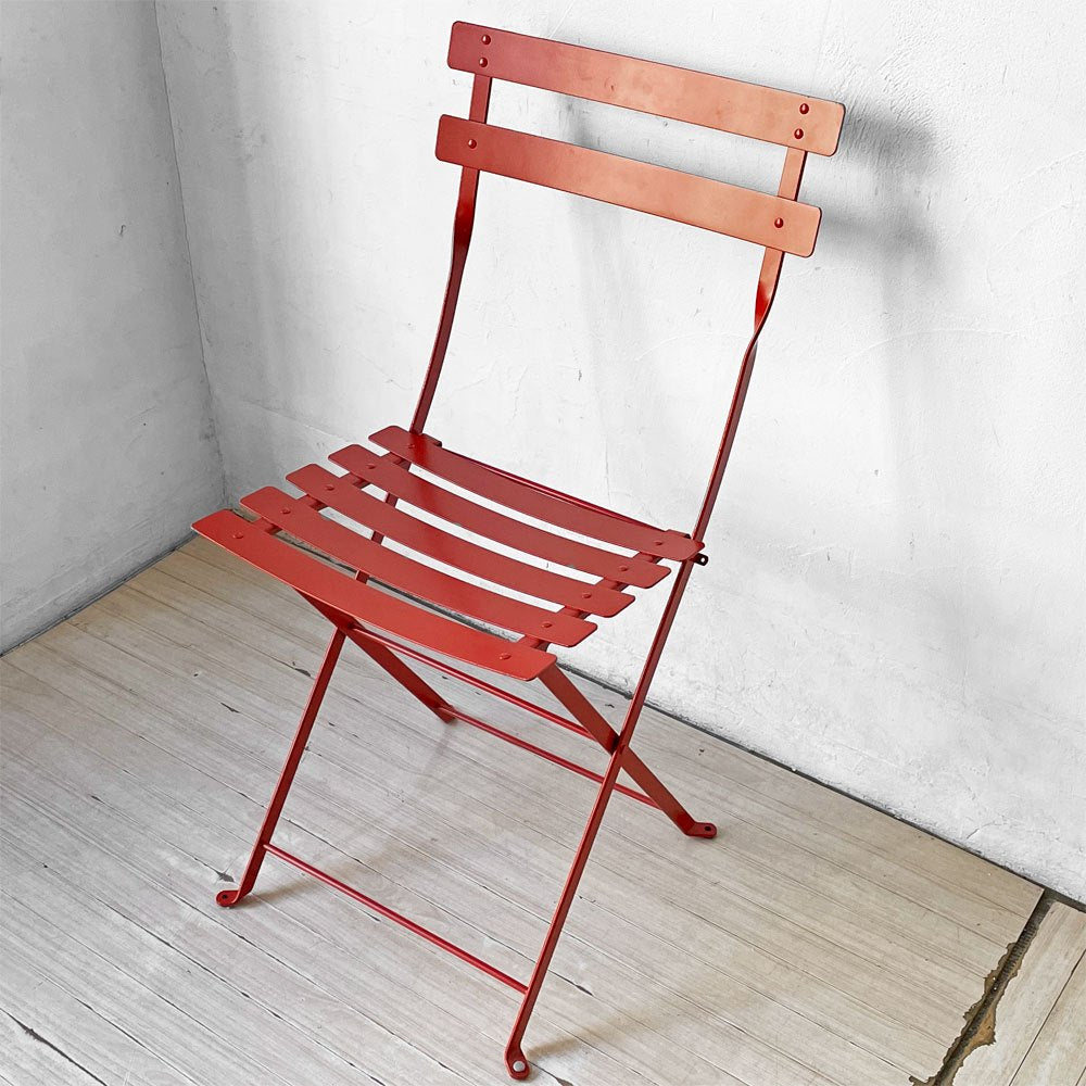 フェルモブ Fermob ビストロ BISTRO メタルチェア METAL CHAIR フォールディング ガーデンチェア レッド 折りたたみ フランス 定価¥22,000- ★