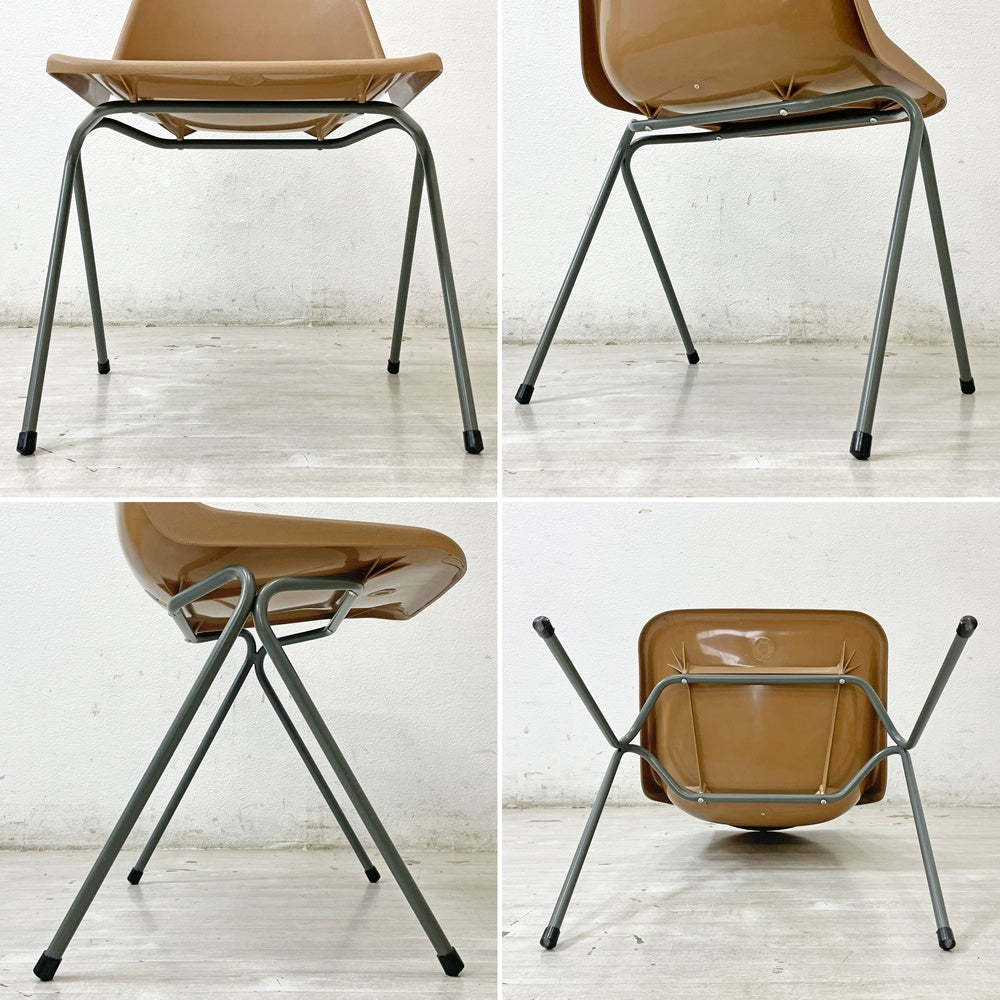 ヒリー HILLE ポリサイドチェア POLYSIDE CHAIR ロビン・デイ ROBIN DAY ダークグレイフレーム × ベージュ PEAT イギリス ●