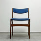 アンダーストルップ Anderstrup Mobelfabrik ダイニングチェア チーク材 ファブリックシート ネイビー系 エリック・バック Erik Buch デンマーク ビンテージ 北欧家具 B ●