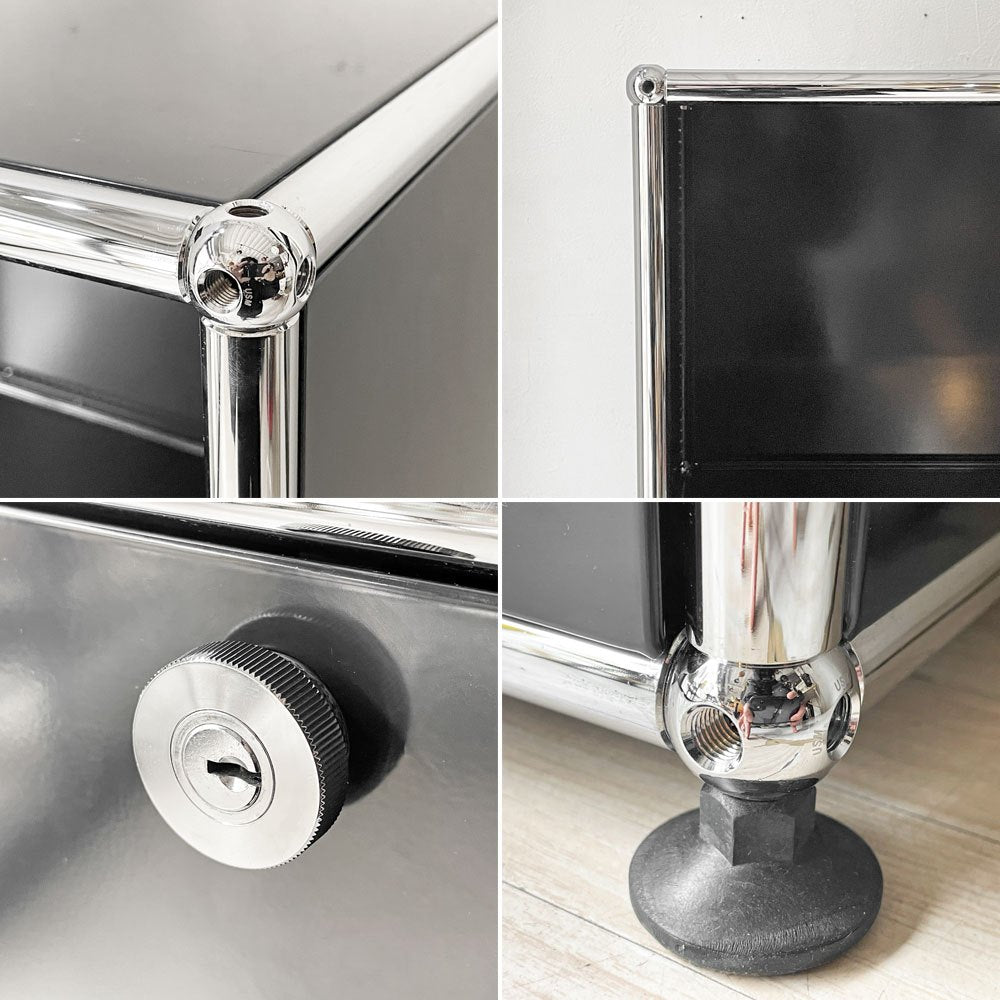 ユーエスエムハラー USM Haller モジュラーファニチャー Modular Furniture キャビネット シェルフ 1列4段 旧型 スイス ★